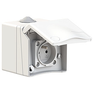 картинка Настенная розетка с заземл. контактом - Размер корпуса 90x90