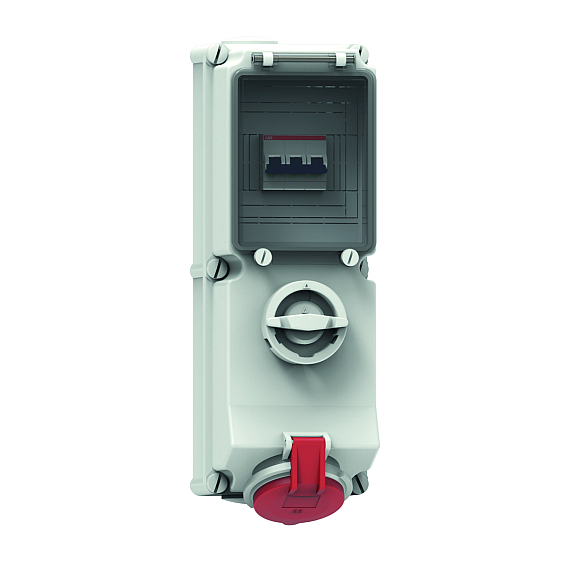 Настенная розетка с выключателем  с С-автоматом, размер корпуса 460x180