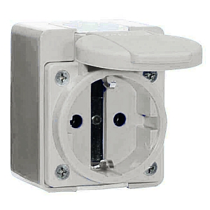 картинка Настенная розетка с заземл. контактом - Размер корпуса 66x54